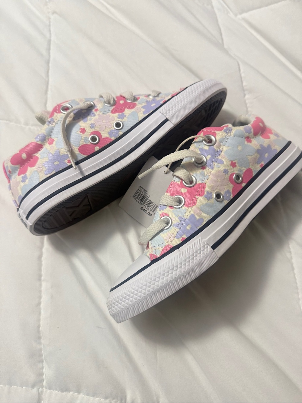 Converse Kids Floral Low-Top Sneakers - Pink, Blue, Lavender & White